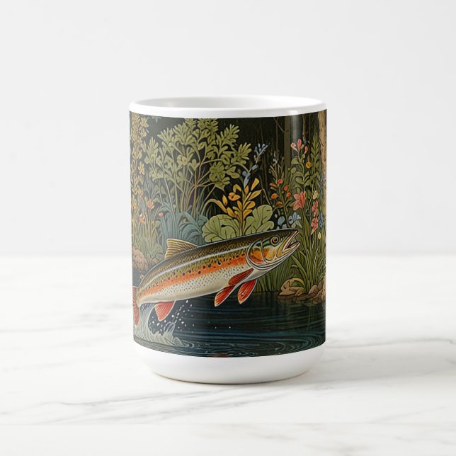 Rustikale Fisch Angel Fliegenfischen Kaffeetasse (Mittel)