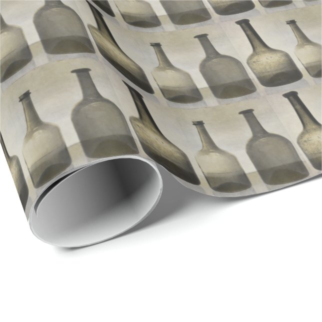 Rustikale Flaschen Stillleben Kunstmuster Geschenkpapier (Rolleneckpunkt)