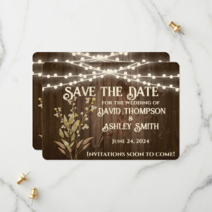 Rustikale Flat Save-the-Date-Karte Save The Date