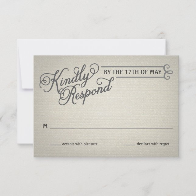 Rustikale Fleckcremereaktion RSVP Karte (Vorderseite)