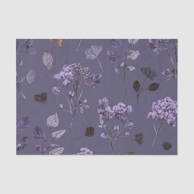 Rustikale Flieder-Bold-Vintage-Boho-Blumen Seidenpapier (Vorderseite)
