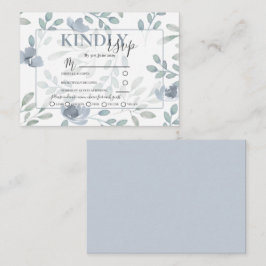 Rustikale Flora Dusty Blue & Sage UAWG Wedding Begleitkarte