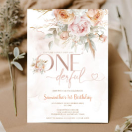 Rustikale Flora ist nicht ihr 1. Geburtstag Einladung