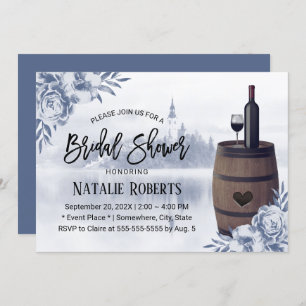 Rustikale Flora Misty Lake Wine Brautparty Einladung