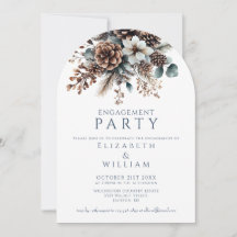 Rustikale Flora Pinecone Engagement Party Arch