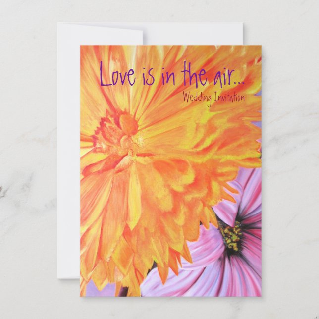 Rustikale Flora und Liebe Hochzeit lädt ein Einladung (Vorderseite)