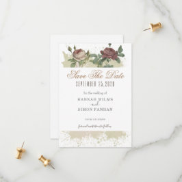 Rustikale floral Burgundy Marsala Save the Date Ka