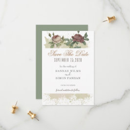 Rustikale floral Burgundy Marsala Save the Date Ka
