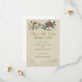 Rustikale floral Burgundy Marsala Save the Date Ka