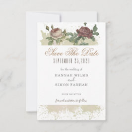 Rustikale floral Burgundy Marsala Save the Date Ka