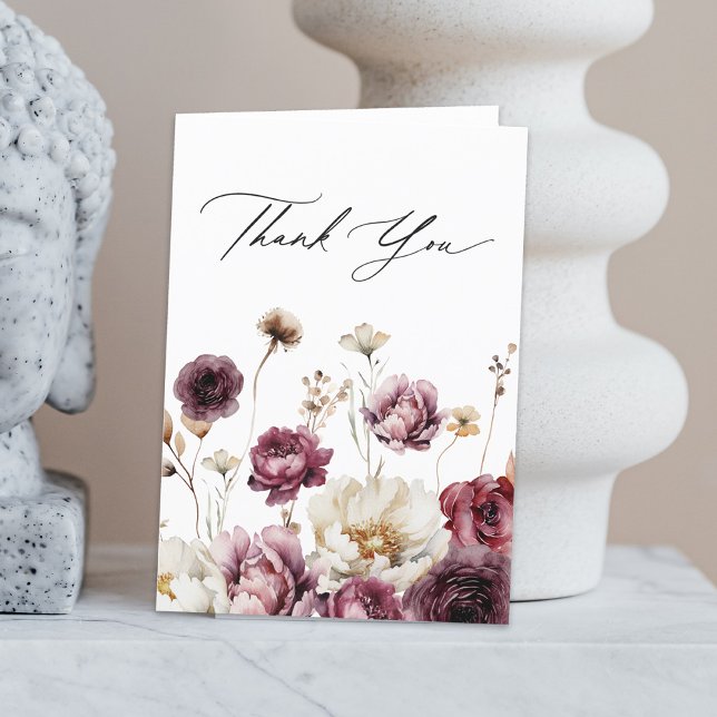 Rustikale Floral Überfluss Danke (Our rustic floral abundance thank you card is a lovely choice.)