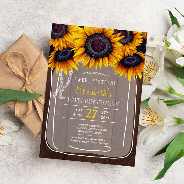 Rustikale, florale 16 . Geburtstag Geburtstagspart (Von Creator hochgeladen)