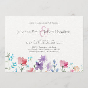 Rustikale florale Aquarellfarben-Partei Einladung