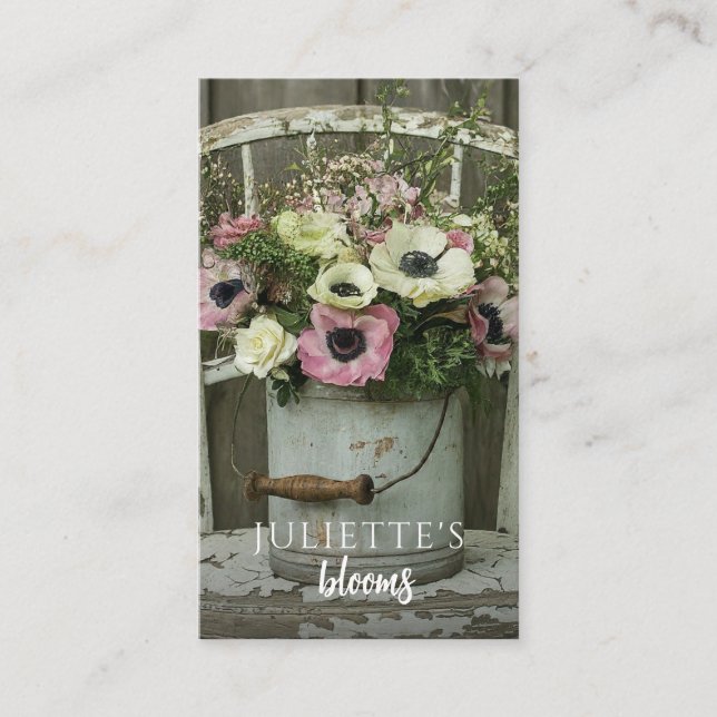 Rustikale florale Arrangements Business Card Visitenkarte (Vorderseite)