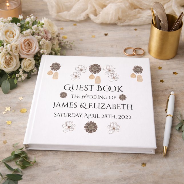 Rustikale florale Boho-Hochzeit  Gästebuch (Von Creator hochgeladen)