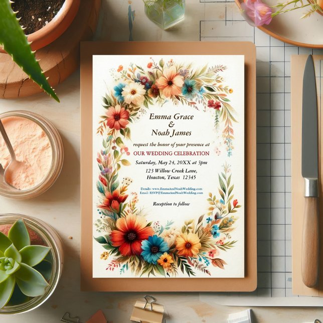 Rustikale Florale Hochzeit Einladung (Von Creator hochgeladen)