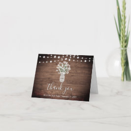 Rustikale florale Mason Jar Lights Hochzeit Vielen Dankeskarte