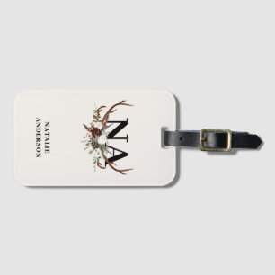 rustikale florale personalisierte fallmonogramm gepäckanhänger