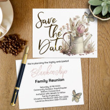 Rustikale, florale Save the Date Wiedersehen