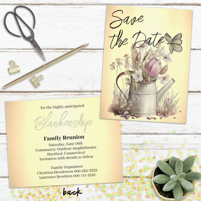 Rustikale, florale Save the Date Wiedersehen Ankündigungspostkarte (Get your event planning started with the easy to personalize save the date postcard and invitation.)