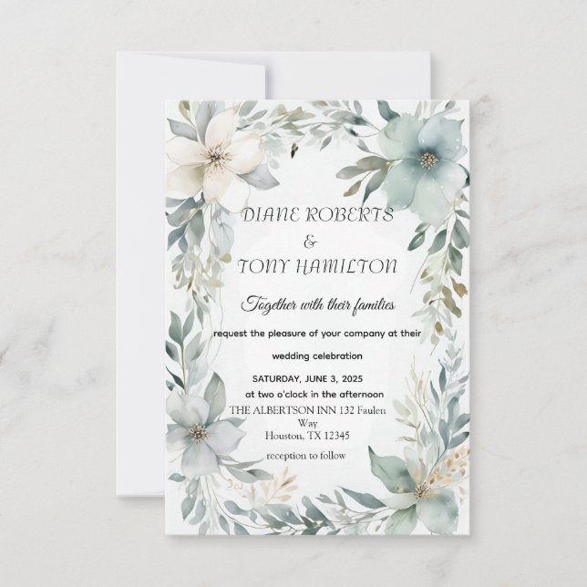 Rustikale, florale und Minimalistische Save the Da Date (Vorderseite)