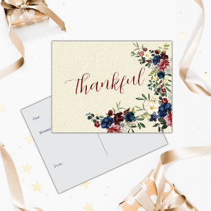 Rustikale Florals Holiday Generic Custom Message Feiertagspostkarte