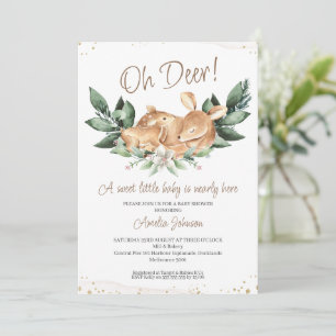 Rustikale Foliage Deer Fawn Baby Dusche Einladung