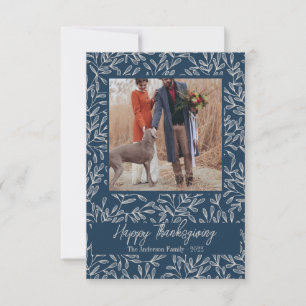 Rustikale Foliage Happy Thanksgiving Foto Family Dankeskarte