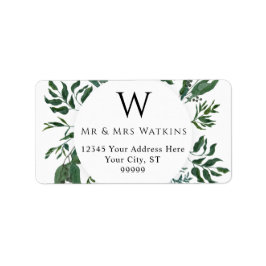 Rustikale Foliage Hochzeitgrün Rücksendeadresse Adressaufkleber