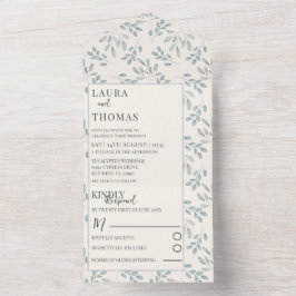 Rustikale Foliage Wasserfarbenmuster Hochzeit All In One Einladung