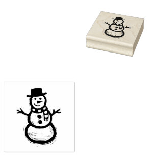 Rustikale Folklore Art Snowman Weihnachten Winter Gummistempel
