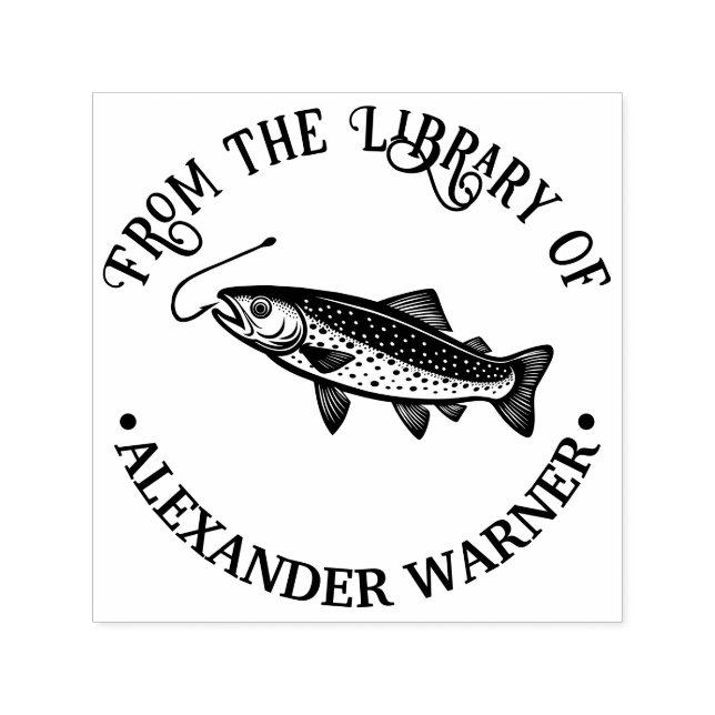 Rustikale Forellen, Name der Fischbücherei Permastempel (Design)