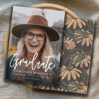 Rustikale Foto Abschluss Card mit Wildblume Back