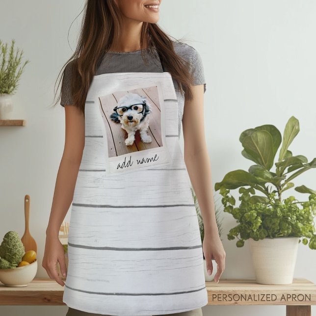 Rustikale Foto-Rahmen mit Shiplap-Hintergrund druc Schürze (Personalized Apron)