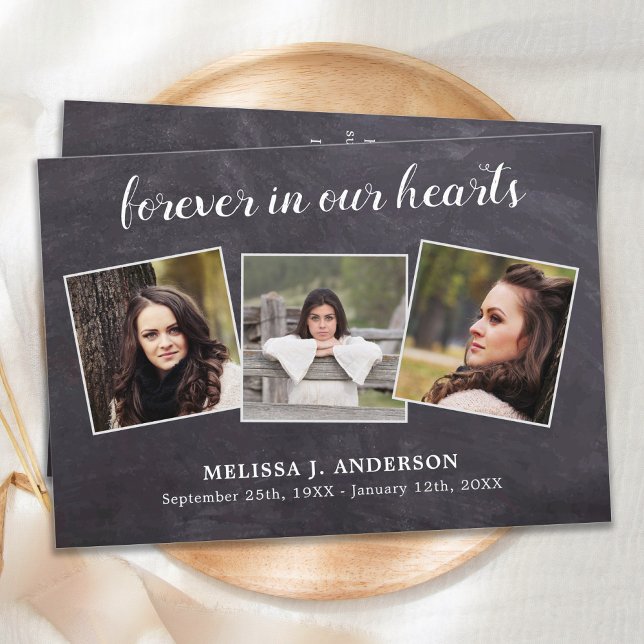 Rustikale Fotocollage Gedenkstätte Beileid Beerdig Dankeskarte (Von Creator hochgeladen)