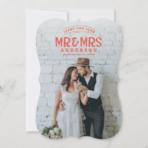 Rustikale Fotodankeschön-Hochzeitseinladungskarte Feiertagskarte
