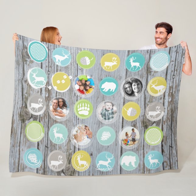 Rustikale Fotos aus Stallholz Fleecedecke (Beispiel)