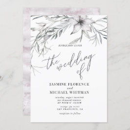 rustikale französische Hütte botanische Hochzeit E Einladung