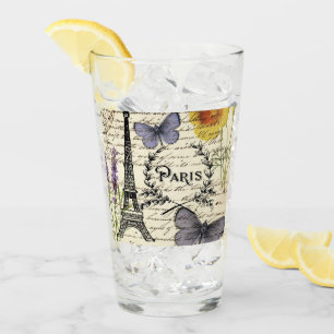 rustikale französische Landskripte paris eifftower Glas