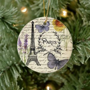 rustikale französische Landskripte paris eifftower Keramik Ornament