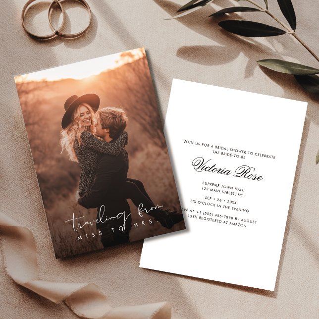 Rustikale Frau Overlay Foto Brautparty Einladung (Von Creator hochgeladen)