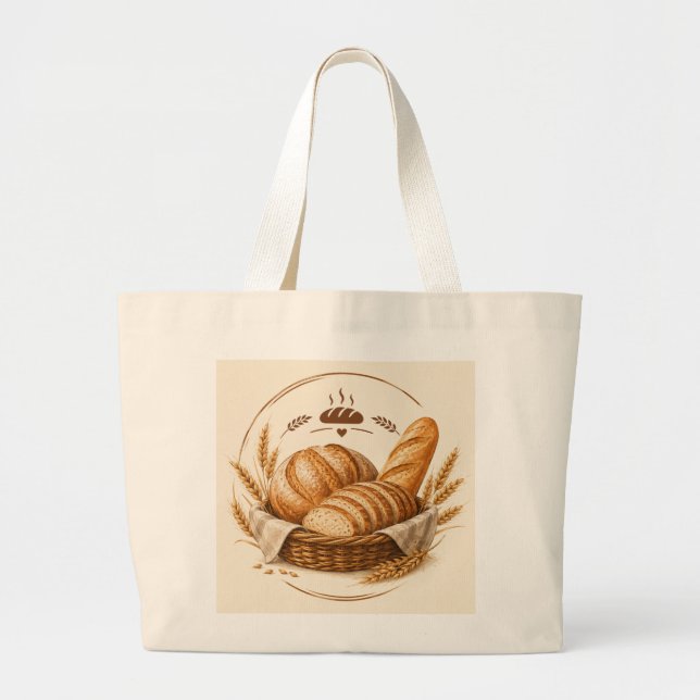 Rustikale frische Brot Bäckerei Tasche Design mit  (Vorne)