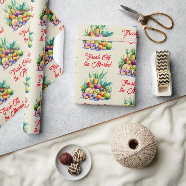 Rustikale frische Obst-Bridal-Shower direkt vom Ma Geschenkpapier (Kunsthandwerk)