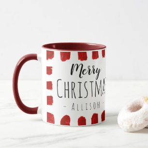 Rustikale frohe Weihnachten Individuelle Name Tass Tasse