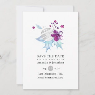 Rustikale Fröhliche und Helle Weihnachts Hochzeit Save The Date