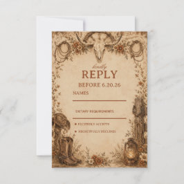 Rustikale Frontier-Eleganz RSVP Karte