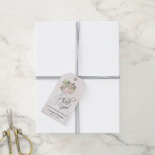 Rustikale Frühlingsblütenblütenhochzeit Pink Geschenkanhänger