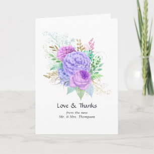 Rustikale Frühlingshochzeit mit Blumen Dankeskarte
