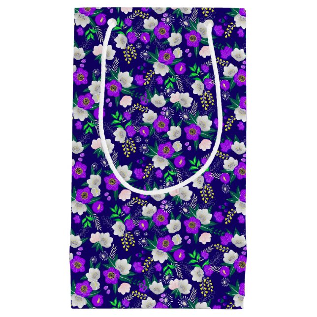 Rustikale Frühlingspanik Blume Bouquet Kleine Geschenktüte (Vorderseite)