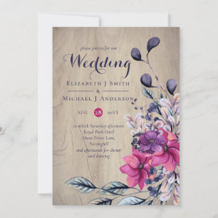 Rustikale Fuchsia Floral Woodland Wedding